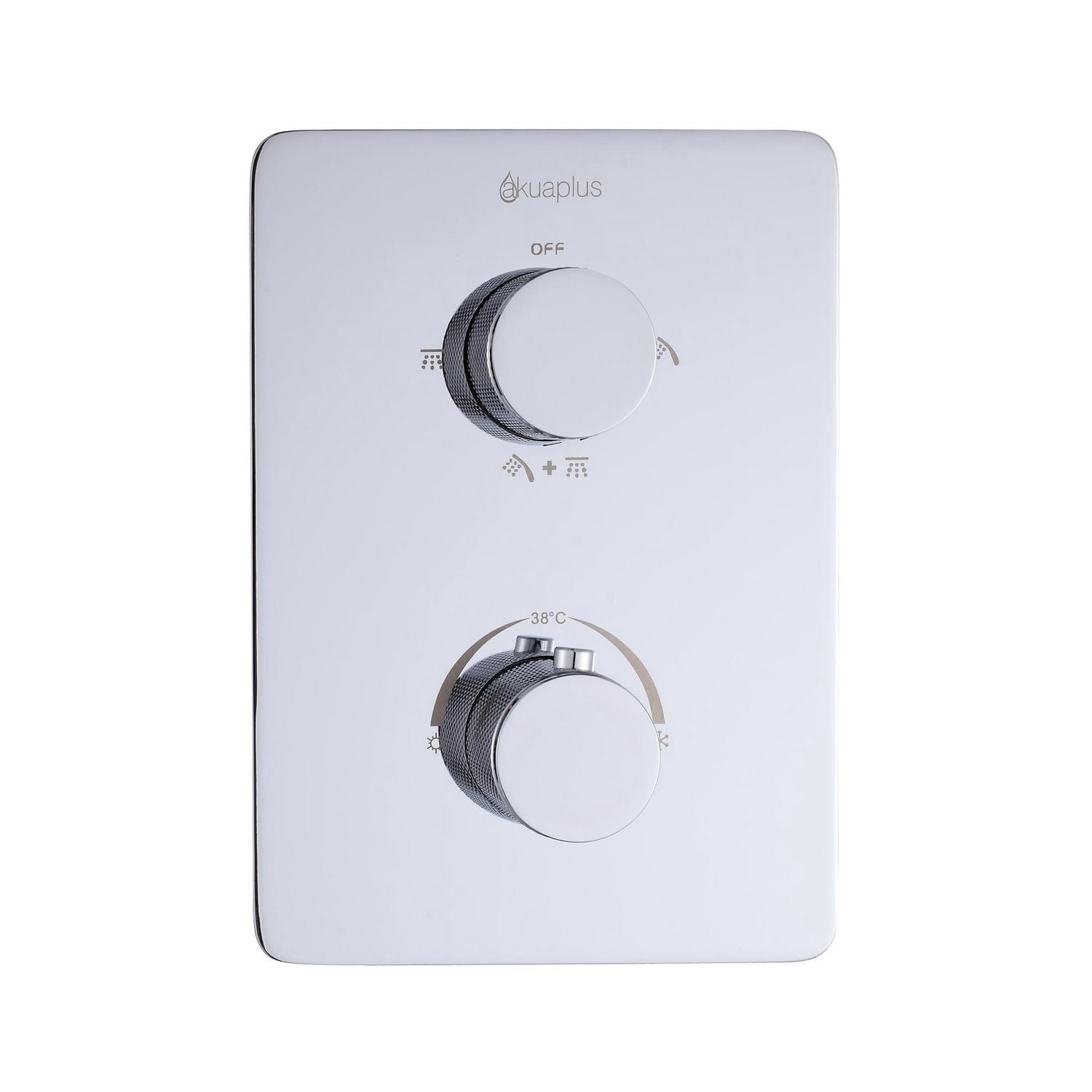 Square 3-functions thermostatic valve, Magnetic handheld shower, bath spout or simultaneously, chrome finish