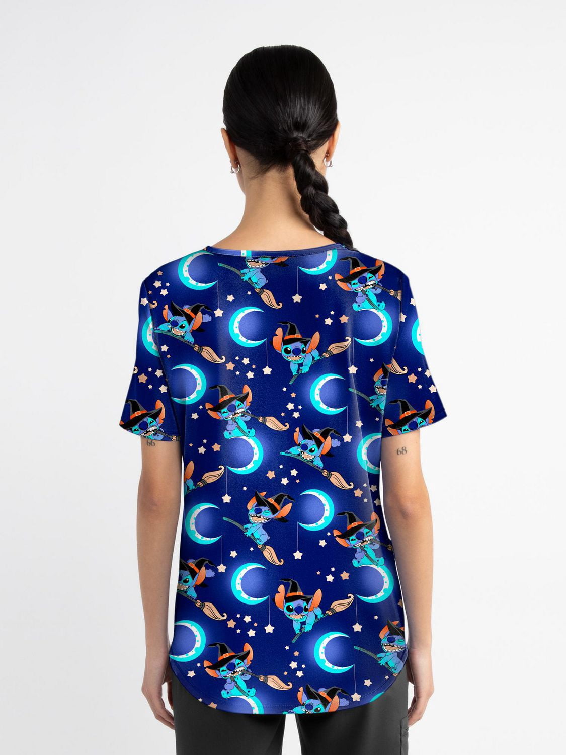 Scrubstar Collection Mode – Haut d’uniforme médical pour femmes à encolure en V, imprimé Spooky Space, tailles XS 3XL