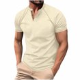 thumbnail image 1 of Plebaso Men's Shirts Casual Short Sleeve Classic Tees Shirts Summer Lightweight Button down Basic Tshirts, 1 of 6