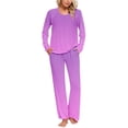 thumbnail image 3 of Sentmoon Ensemble de Détente pour Femmes 2 Pcs Col Ras du Cou Ensembles de Pyjamas pour Femmes Ample Robe de Nuit à Dégradé de Couleurs pour Femmes Douce et Confortable avec Poches pour des Nuits Douillettes à TTG, 3 of 7