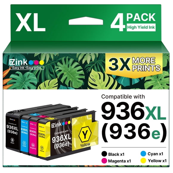 E-Z Ink 936XL 936e 936 Ink Cartridges for HP Printers Replacement for HP 936 Ink Cartridges Combo Pack Work with OfficeJet Pro 91