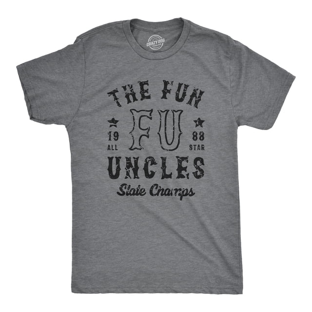Mens The Fun Uncles State Champs T Shirt Funny Cool Uncle Champion Tee for Guys (Dark Heather Grey - UNCLES) - 3XL