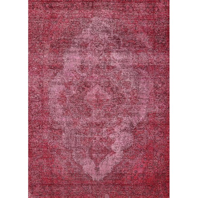 Ahgly Company Machine Washable Indoor Rectangle Industrial Modern Crimson Red Area Rugs, 2' x 5'
