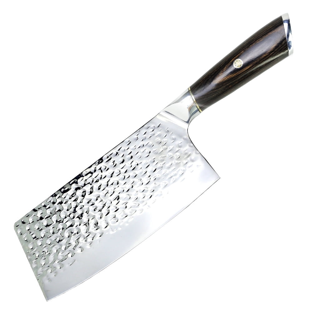 Akatsuki Meat Cleaver Chef Kitchen Knife Handmade Forged High Carbon Steel Butcher Knife Chinese Scliing Chopping Bone Cutter Wood Handle