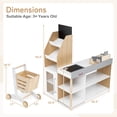 thumbnail image 3 of Costway Pretend Grocery Store Playset with Shopping Cart Checkout Counter Cash Register, 3 of 10