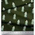thumbnail image 3 of Soimoi Green Silk Fabric Christmas Tree Print Fabric by Yard 42 Inch Wide, 3 of 3