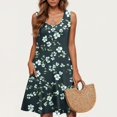 thumbnail image 5 of Ovzne Robes d'Été pour Femmes 2025 Robe de Plage Robe Décontractée pour Femme Dégradé Sans Manches Col Ras du Cou Robe à Imprimé Robe pour Femmes Imprimée Liquidation, 5 of 5