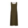 thumbnail image 5 of Jsaierl Robe en Lin pour Femmes Été Sans Manches Unie Décontractée Ample Fluide Maxi avec Poches, 5 of 5