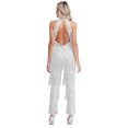 thumbnail image 2 of Kaerm Women's Sequins Fringe Sleeveless Ballroom Latin Salsa Rumba Dance Jumpsuit Silver M, 2 of 6
