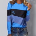 thumbnail image 2 of CEHVOM Femmes Dames Col Rond Hauts Amples T-Shirts Décontractés à Imprimé Blouse à Manches Longues Liquidation, 2 of 5