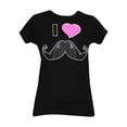thumbnail image 1 of Womens I Heart Mustaches Black Short-Sleeve T-Shirt - Large, 1 of 1