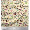 thumbnail image 1 of Soimoi Cotton Poplin Fabric Scissor,Buttons & Machine Sewing Print Fabric by The Yard 56 Inch Wide, 1 of 3