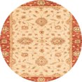 thumbnail image 1 of Ahgly Company Indoor Round Abstract Mustard Yellow Oriental Area Rugs, 6' Round, 1 of 6