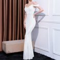 thumbnail image 4 of UPPADA Wedding Guest Dresses for Women One Shoulder Ruched Formal Evening Dress Wrap Ruffle Hem Dress Halter Bodycon Maxi Dress High Waist Party Prom Gown Cocktail Dress Clearance Formal Dress, 4 of 7