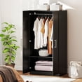 thumbnail image 2 of HOMCOM Modern Armoire Wardrobe Closet, 2 Door Wardrobe Cabinet, Black, 2 of 10