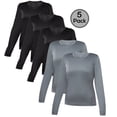 thumbnail image 1 of Blank Activewear Lot de 5 T-Shirts à Manches Longues pour Femmes, Tissu de Performance à Séchage Rapide, 1 of 3