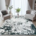 thumbnail image 3 of KIRFEIHT Modern Abstract Area Rug 5x7 Living Room Carpet Machine Washable Rug Non Slip Bedroom Carpet Dorm Rugs Nursery Rug Stain Resistance Mat for Dining Room Wool Indoor Rug Gray Black Blue, 3 of 7