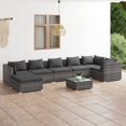 thumbnail image 1 of vidaXL 8 Piece Garden Lounge Set with Cushions Poly Rattan Grey, 1 of 5