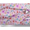 thumbnail image 3 of Soimoi Polyester Crepe Fabric Dot,Octopus & Jellyfish Ocean Decor Fabric Printed Yard 52 Inch Wide, 3 of 3