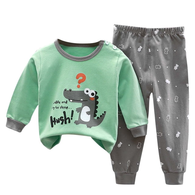Ensemble de Pyjama à Manches Longues Confortable pour Tout-Petits et Enfants, Tenue de Nuit Douillette