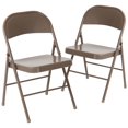 thumbnail image 1 of HERCULES Series Double Braced Beige Metal Folding Chair, 1 of 9