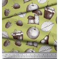 thumbnail image 3 of Soimoi Moss Georgette Fabric Mushroom, Pear Fruits Decor Fabric Printed Yard 42 Inch Wide, 3 of 3