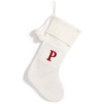 thumbnail image 1 of Christmas Knitted Stocking With Personalised Alphabet Christmas Decorations For Letter Initial White P, 1 of 9