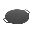 thumbnail image 1 of 35cm Thick Cast Iron Frying Pan Flat Pancake Griddle Non-Stick Bbq Grill Induction Cooker Open Flame Cooking Pot, 1 of 10
