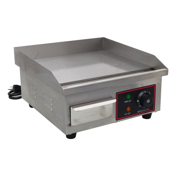 Electric Griddle Countertop Flat Cooking Grill Hot Plate Stove Stainless Steel Teppanyaki Grill 1500W