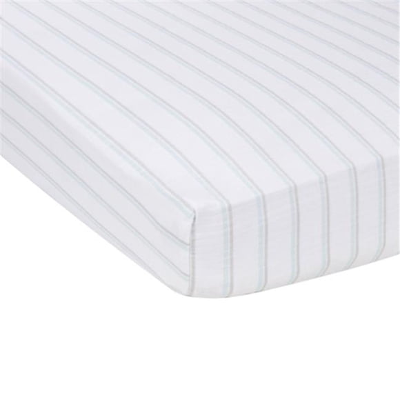 MiracleWare 7644 Drap de Lit de Bébé en Mousseline à Rayures Bleues et Grises