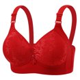 thumbnail image 1 of Bocqde Women's Plus Size Bra Embroidery Comfortable Breathable No Underwire Push Up Bra Full Coverage Soft Support Bralettes, 1 of 6