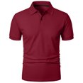 thumbnail image 5 of Sentmoon Haut pour Hommes Surdimensionné Décontracté Col Rabattu Manches Courtes Extensible Blouses Décontractées pour Hommes Couleur Unie Chemise pour Hommes Confortable pour Bateau Vin TTG, 5 of 5