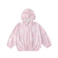 thumbnail image 4 of Kids Sun Protection Zip Hoodie Lightweight Long Sleeve Rash Guard with Hood Swim Cover Up Light Pink 11 Years-12 Years, 4 of 4