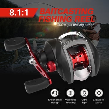 Amdohai 12+1 BB Ball Bearing 8.1:1 Bait Casting Fishing Reel One-way Clutch Baitcasting Reel Left/Right Hand Fishing Reel Magnetic Brake Lure Fish