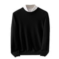 thumbnail image 1 of cfhntfmh Sweaters for Men Soft Crewneck Basic Thermal Shirts Comfy Long Sleeve Knitted Pullover Sweaters Fall Winter Loungewear, 1 of 6