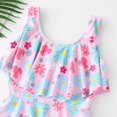 thumbnail image 4 of Girls Swimsuit 1 Piece Swimwear Quick Dry Flower Graphic Printed Bathing Suits 6-7 Years, 4 of 9