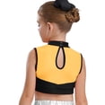 thumbnail image 2 of vastwit Kids Girls Mock Neck Tank Vest Shirts Sleeveless Color Block Letters Printed Cheerleading Uniform Crop Tops Black 6, 2 of 6