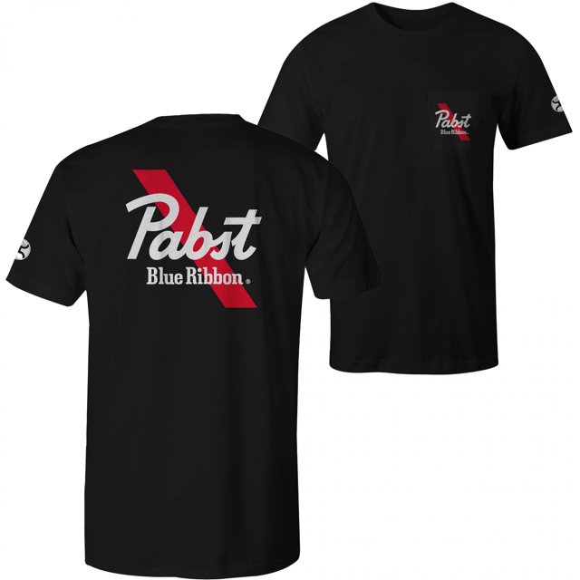 Pabst Blue Ribbon T-Shirt à Imprimé Texte du Logo à l'Avant et à l'Arrière-2Xlarge