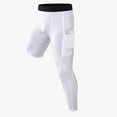 thumbnail image 4 of asjyhkr Men's Compression Shorts with a Single-Legged with Side Pockets Workout Gym Basketball Base Layer, 4 of 6