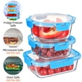 thumbnail image 4 of Glass Meal Prep Containers Set of 12 Food Storage Containers for Lunches, Dishwasher Safe, Blue, 4 of 4