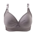 thumbnail image 1 of Bras No Padding Clearance Supportive Bra Women Lace Back Button Shaping Cup Adjustable Shoulder Strap Large Size Bra Comfort Bra Lace Bra Wirefree Bras for Women New Gray, 1 of 4