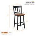 thumbnail image 2 of Gymax 2PCS Bar Stool 24.5'' Swivel Counter Height Chair w/ Footrest Black, 2 of 8