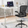 thumbnail image 3 of Giantex Mobile Height Adjustable Standing Desk, Compact Pneumatic Sit to Stand Computer Desk w/ Lockable Casters, Ergonomic Rolling Laptop Table for Home Office, White, 3 of 8