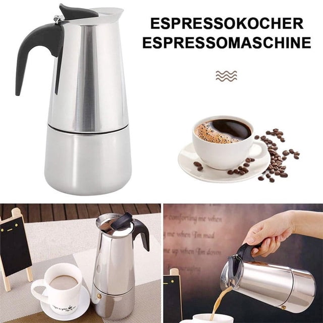 Ruiboury Cafetière pour Cuisinière à Espresso en Acier Inoxydable