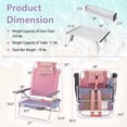 thumbnail image 2 of Costway Ensemble de 2 Chaises de Plage Pliantes avec Table, Chaise d'Extérieur Inclinable à 5 Positions, Rose, 2 of 10