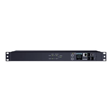 CyberPower Switched ATS PDU44002 - Unité de distribution d'Alimentation (Montable sur Grille) - CA 100-120 V - Monophasé - Ethernet, Série - Entrée : 2 x NEMA L5-20P - Connecteurs de Sortie : 10 (10 x NEMA 5-20R) - 1U - Cordon de 10 Pi - Noir