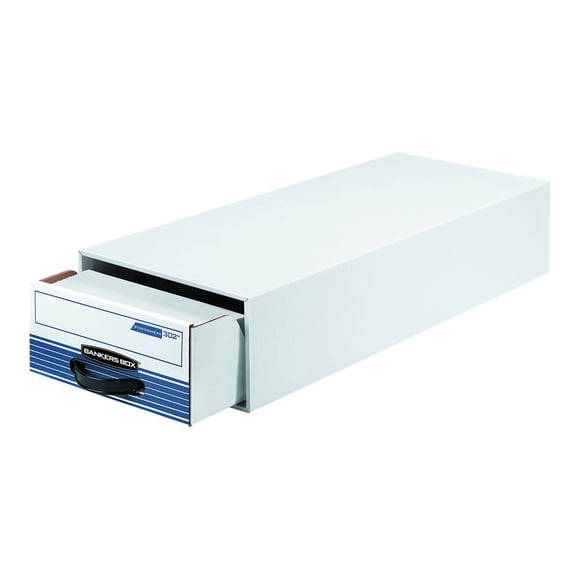 Bankers Box 00302 Boîte de Rangement/tiroir Steel Plus, Format à Carreaux, en Fil Métallique, Blanc/bleu (Caisse de 12) (FEL00302)