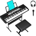 thumbnail image 1 of Yiwa 61 Key Keyboard Piano Beginners Professional Electronic Keyboard Piano with Bench Electronic Musical Keyboard Set Supports MP3/USB MIDI/Microphone Insertion of the pedal, 1 of 7