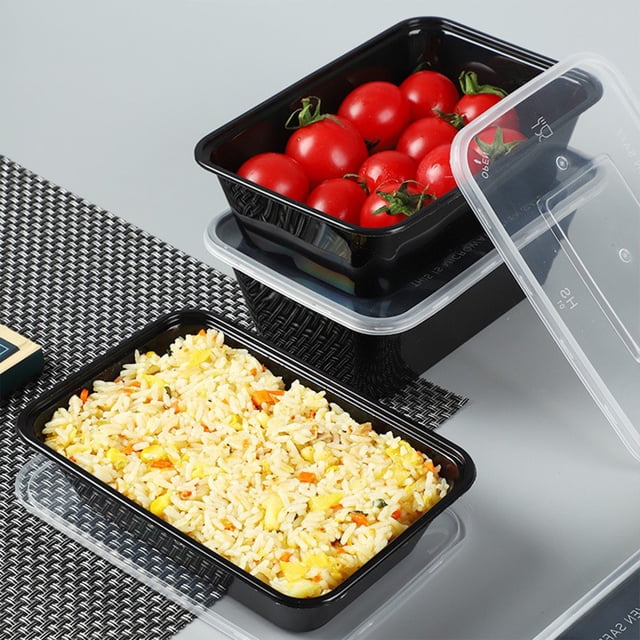 Birdeem Boîtes à Lunch Jetables Épaissies, Contenants Alimentaires en Plastique avec Couvercles, Conception Étanche et Hermétique, Va au Micro-Ondes et au Congélateur, Ensemble de 10 pour Préparation de Repas et Plats à Emporter, 5.5x4.7x2 Inches
