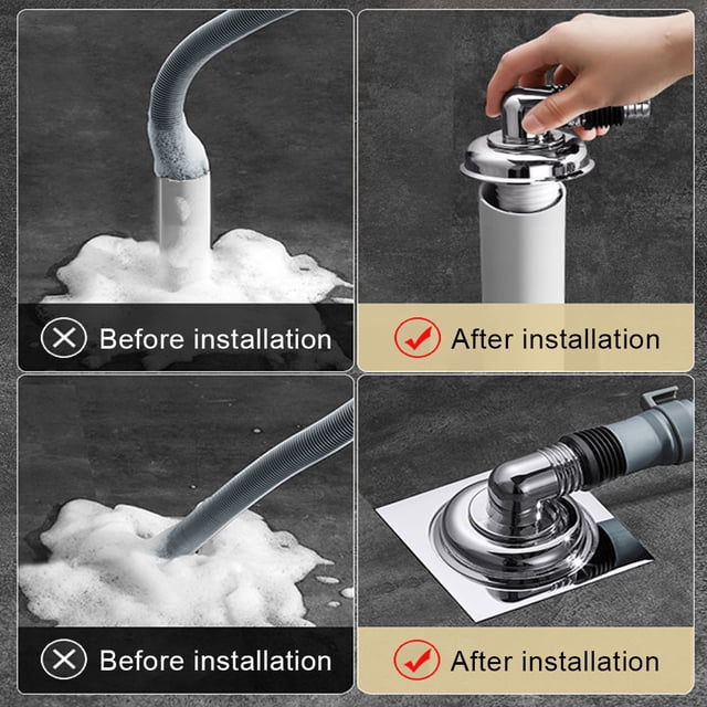 stanreset Connecteur de Drain de Sol pour Machine à Laver Cuisine Désodorisant Droit 1Set